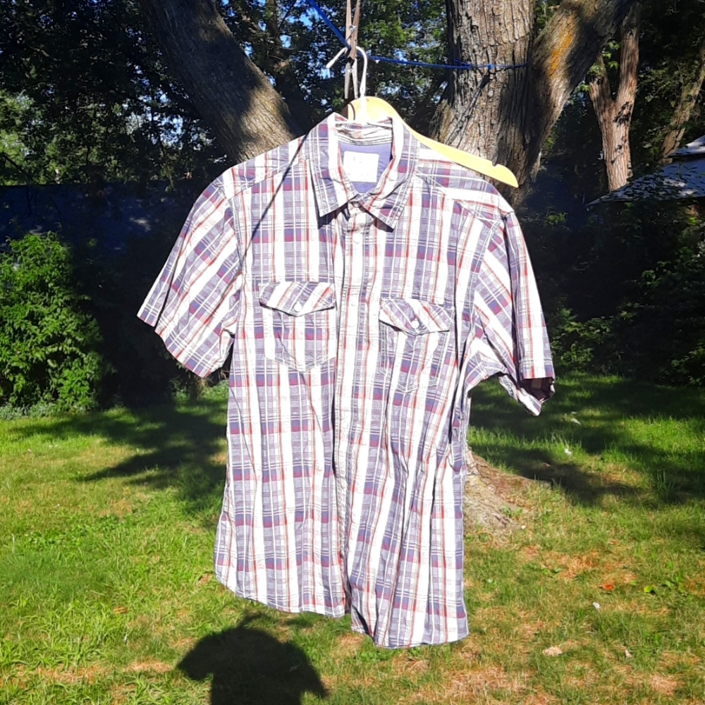 PD&C short sleeve button down shirt size M